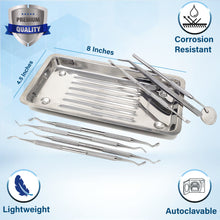 Load image into Gallery viewer, 8 Pc Dental Amalgam PLUGGERS Composite Plastic Filling Instruments with Scaler Tray, Stainless Steel
