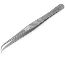 Load image into Gallery viewer, Dissecting Tweezers 5.5&quot; Fine Point with Curved Serrated Strong Tips Jaws
