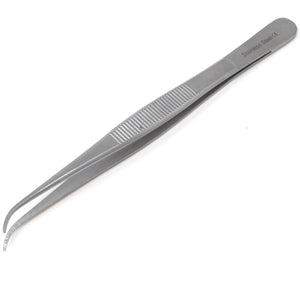 Dissecting Tweezers 5.5" Fine Point with Curved Serrated Strong Tips Jaws