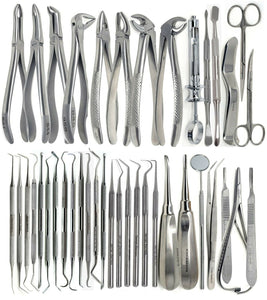 80 Pcs Oral Dental Surgery Extracting Elevators Forceps Instrument Kit Comprehensive Set