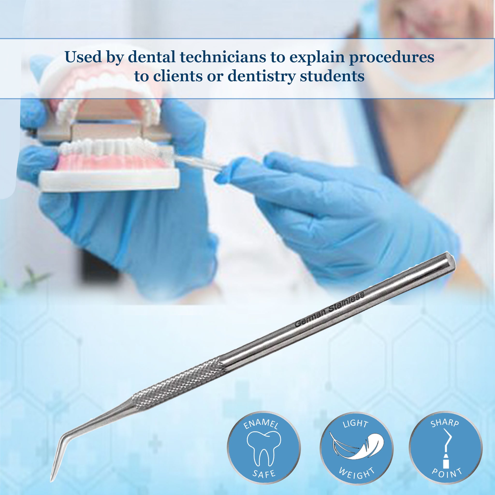 4-Piece Dental Examination Kit – Explorer, Scaler, Mouth Mirror & Probe, London Instruments