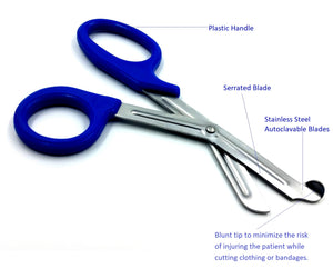 Blue Handle with Stainless Steel Blades Trauma Shears 7.25"